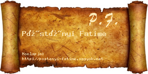 Pöstényi Fatime névjegykártya
